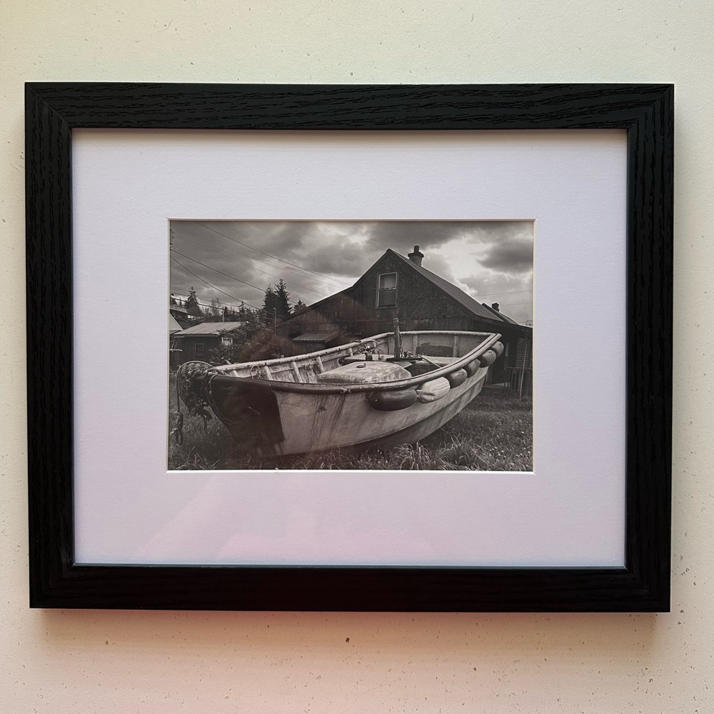Images of Alaska - Framed Black Boat Photography Wall Art - Black 8x10 frame